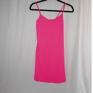 Intimately Free People Neon Pink Seamless Mini Slip Dress M/L Adjustable Straps